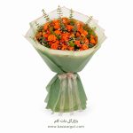 دسته گل رز مینیاتوری نارنجی کدb215