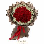 دسته گل رزهلندی قرمز 60شاخهb206