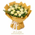 دسته گل20شاخه رز سفید هلندی کدb217
