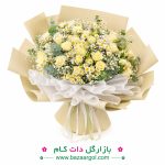 دسته گل کدb223رز مینیاتوری نباتی بابونه